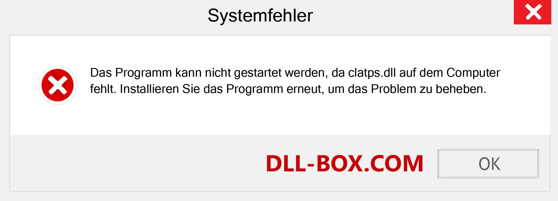 clatps.dll-Datei fehlt?. Download für Windows 7, 8, 10 - Fix clatps dll Missing Error unter Windows, Fotos, Bildern