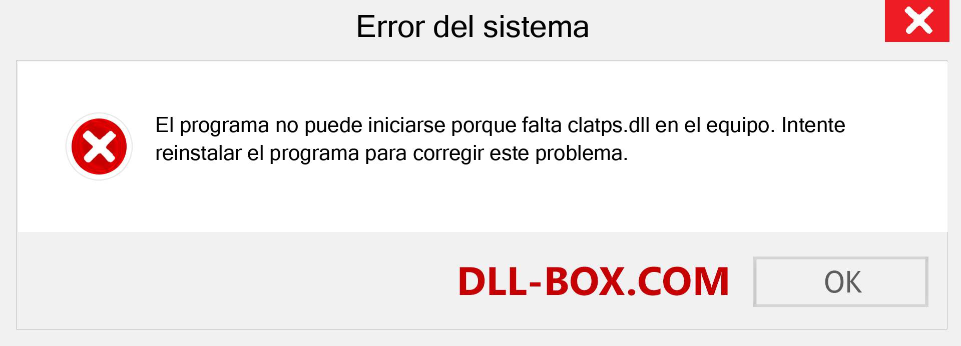 ¿Falta el archivo clatps.dll ?. Descargar para Windows 7, 8, 10 - Corregir clatps dll Missing Error en Windows, fotos, imágenes